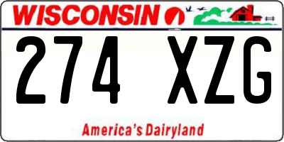 WI license plate 274XZG