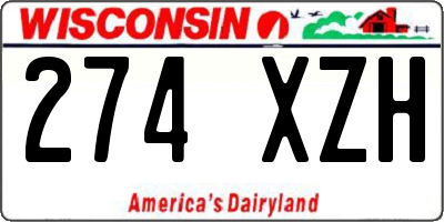 WI license plate 274XZH