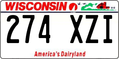 WI license plate 274XZI