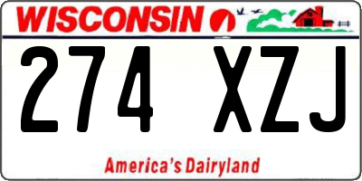 WI license plate 274XZJ