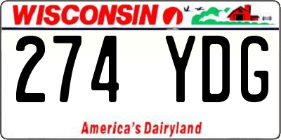 WI license plate 274YDG