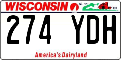 WI license plate 274YDH