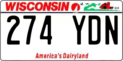 WI license plate 274YDN