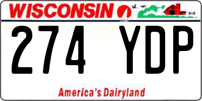 WI license plate 274YDP
