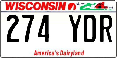 WI license plate 274YDR
