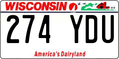 WI license plate 274YDU