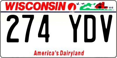 WI license plate 274YDV