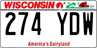 WI license plate 274YDW