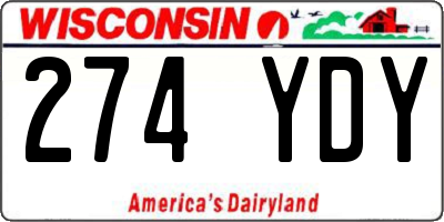 WI license plate 274YDY