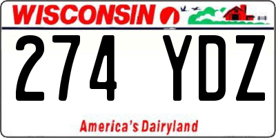 WI license plate 274YDZ