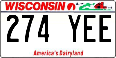WI license plate 274YEE