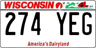 WI license plate 274YEG