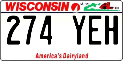 WI license plate 274YEH