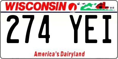 WI license plate 274YEI