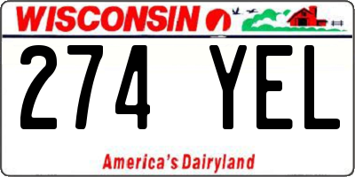 WI license plate 274YEL