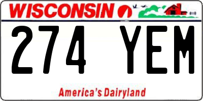 WI license plate 274YEM