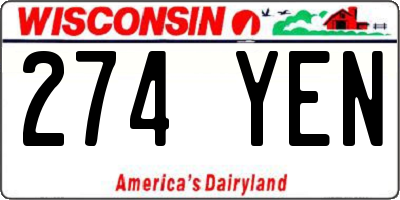 WI license plate 274YEN