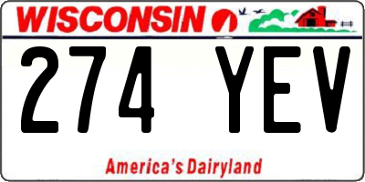 WI license plate 274YEV