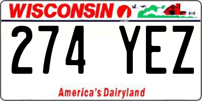 WI license plate 274YEZ