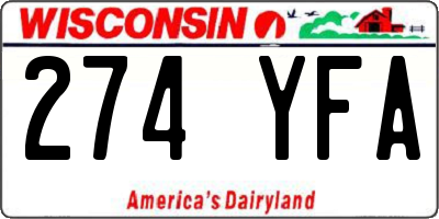 WI license plate 274YFA