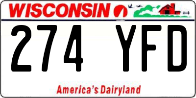 WI license plate 274YFD