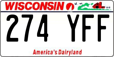 WI license plate 274YFF