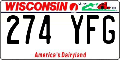 WI license plate 274YFG
