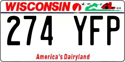 WI license plate 274YFP