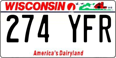 WI license plate 274YFR