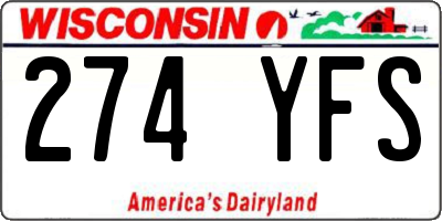 WI license plate 274YFS