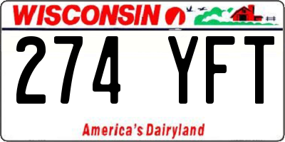 WI license plate 274YFT