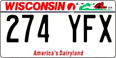 WI license plate 274YFX
