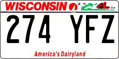 WI license plate 274YFZ