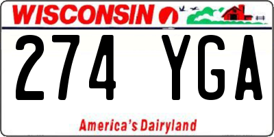 WI license plate 274YGA