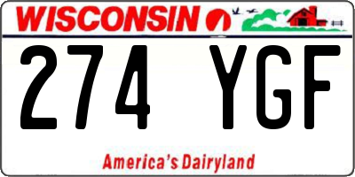 WI license plate 274YGF