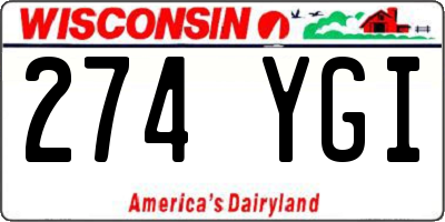 WI license plate 274YGI