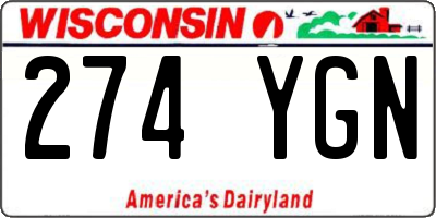 WI license plate 274YGN