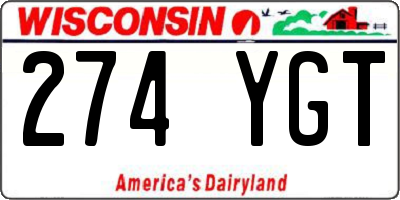 WI license plate 274YGT