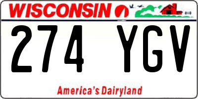 WI license plate 274YGV