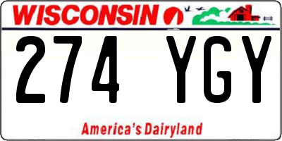 WI license plate 274YGY