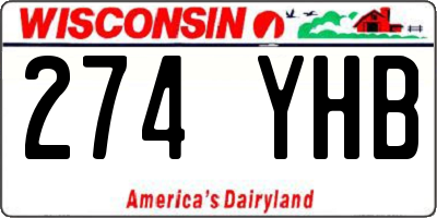 WI license plate 274YHB