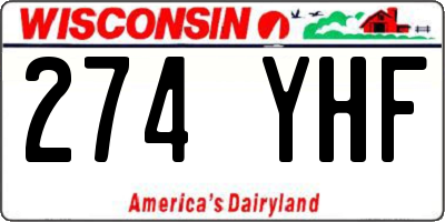 WI license plate 274YHF