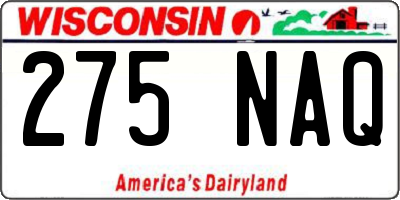 WI license plate 275NAQ