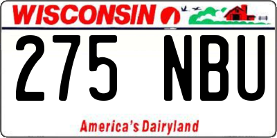 WI license plate 275NBU