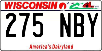 WI license plate 275NBY