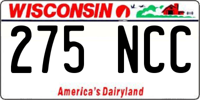 WI license plate 275NCC