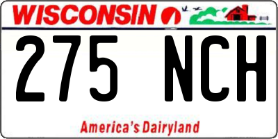 WI license plate 275NCH