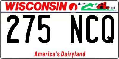 WI license plate 275NCQ