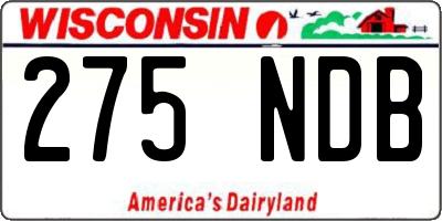 WI license plate 275NDB