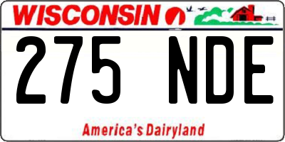 WI license plate 275NDE
